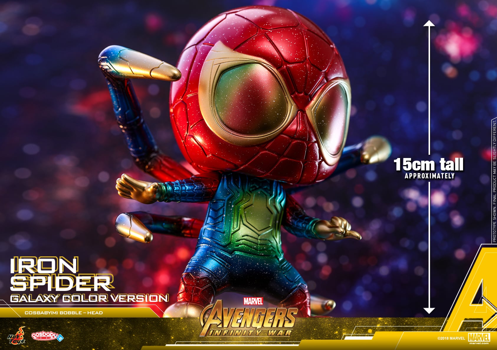 Hot Toys reveals its Iron Spider (Galaxy Color Version) Cosbaby Bobble-Head  from Avengers: Infinity War