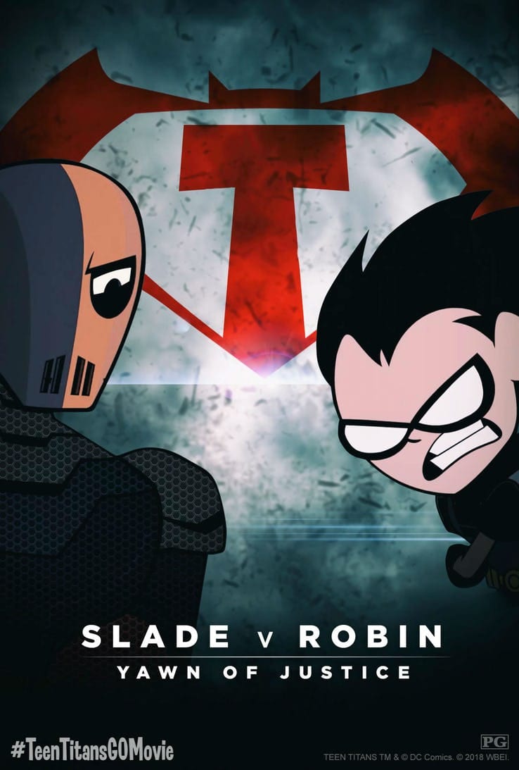 Teen Titans Go! to the Movies poster spoofs Batman v Superman